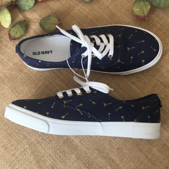 Old Navy Girls Navy Blue Sneakers NWT Size 5 - Picture 2 of 8